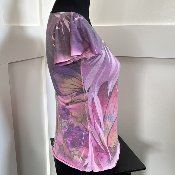 Girls butterfly cap sleeve shirt - Picture 2 of 5